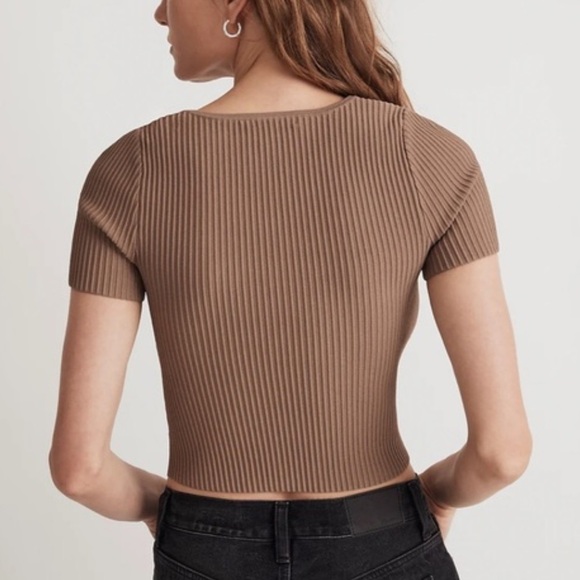 NWT Madewell ‘Ottoman Crop Sweater Tee’ in Ivory Size S - Picture 3 of 15